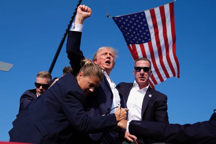 President Trump moments after he was shot in Butler, PA