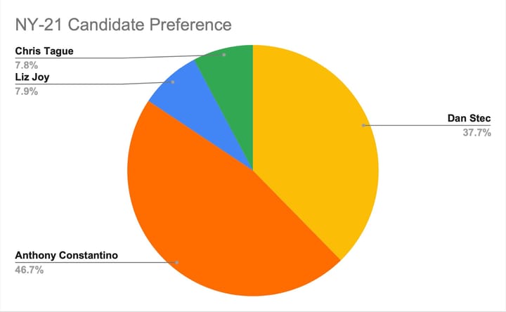 Constantino expands lead In latest NY-21 congressional poll